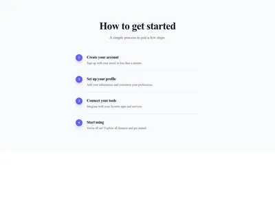 Screenshot of Steps Vertical Simple template