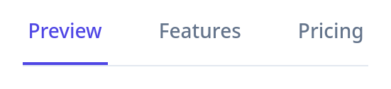 Screenshot of Tabs Underline template