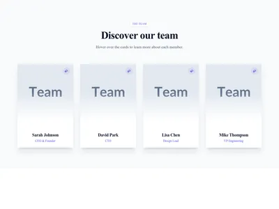 Screenshot of Team Card Flip template