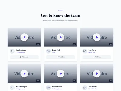 Screenshot of Team Card Video Intro template