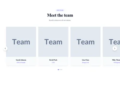 Screenshot of Team Carousel template