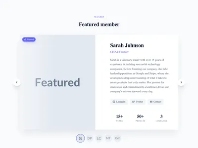Screenshot of Team Featured Single template
