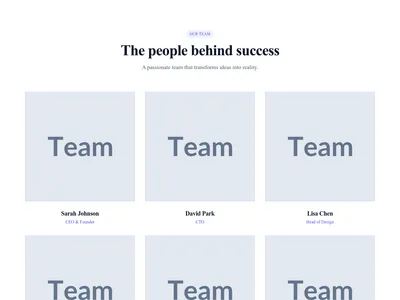 Screenshot of Team Grid 3 Columns template