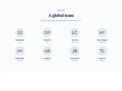 Screenshot of Team Grid 4 Columns template