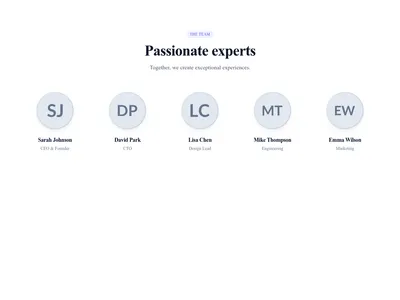 Screenshot of Team Grid Circular Photos template