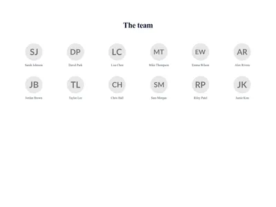 Screenshot of Team Grid Minimal template