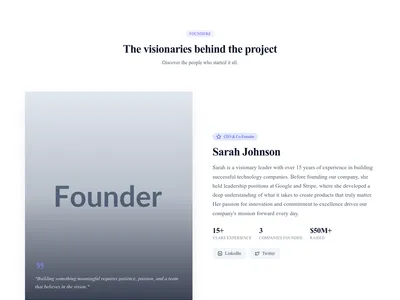Screenshot of Team Section Founders template