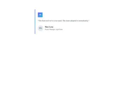 Screenshot of Testimonial Card Bordered template