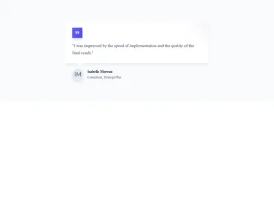 Screenshot of Testimonial Card Bubble template
