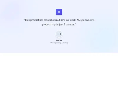 Screenshot of Testimonial Card Centered template