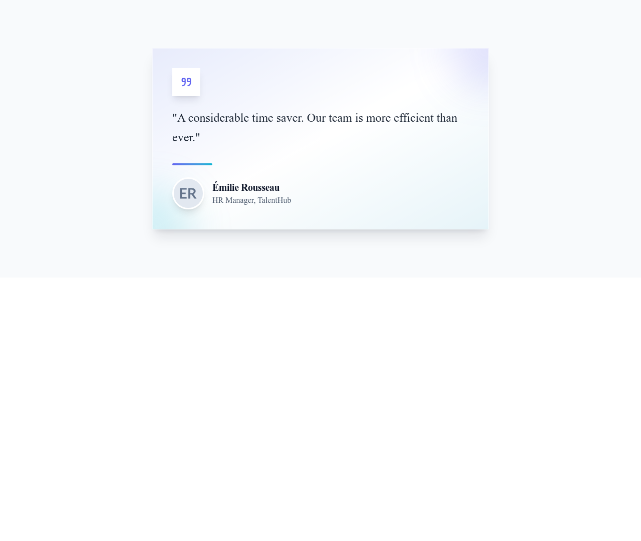 Screenshot of Testimonial Card Gradient template