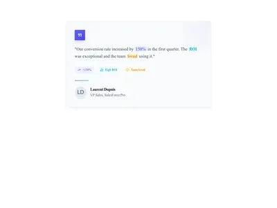 Screenshot of Testimonial Card Highlight template