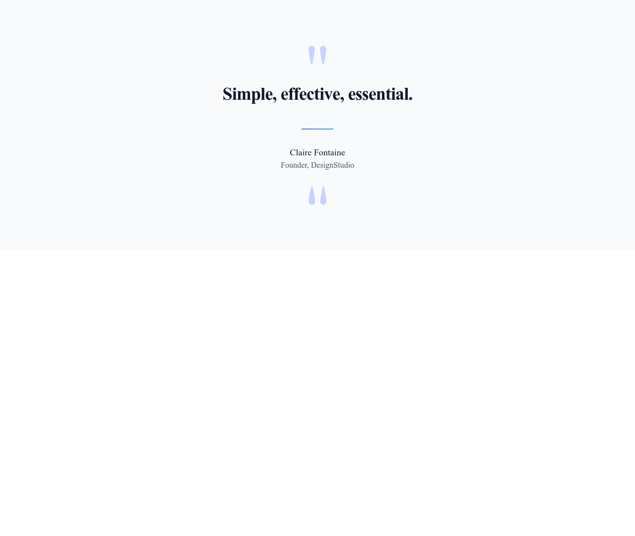 Screenshot of Testimonial Card Minimal template