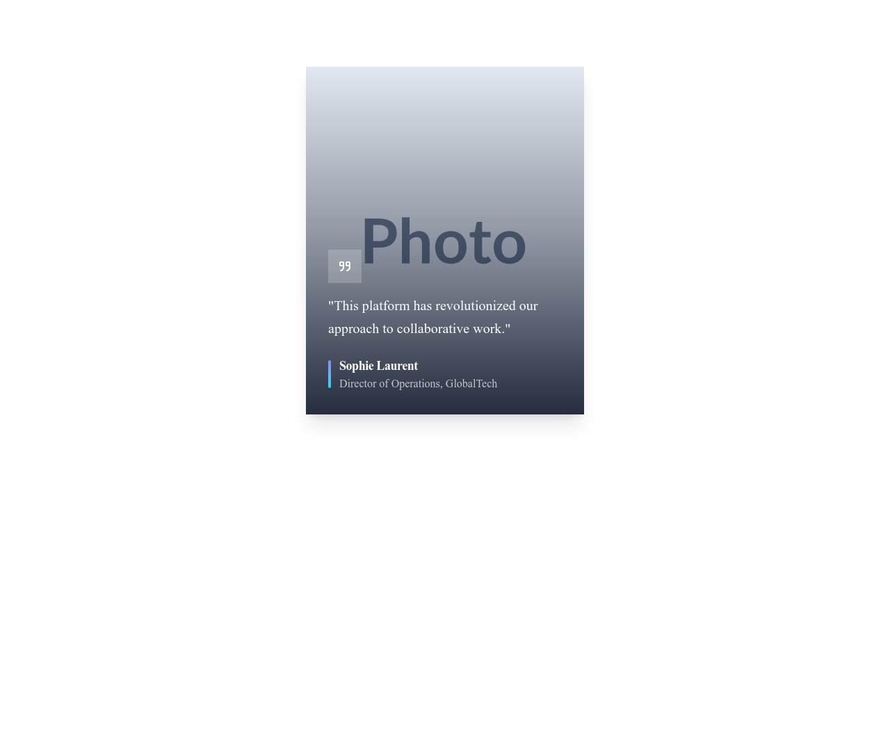 Screenshot of Testimonial Card Photo Large template