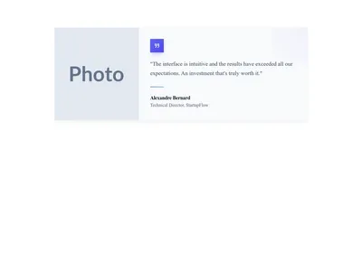 Screenshot of Testimonial Card Photo Side template