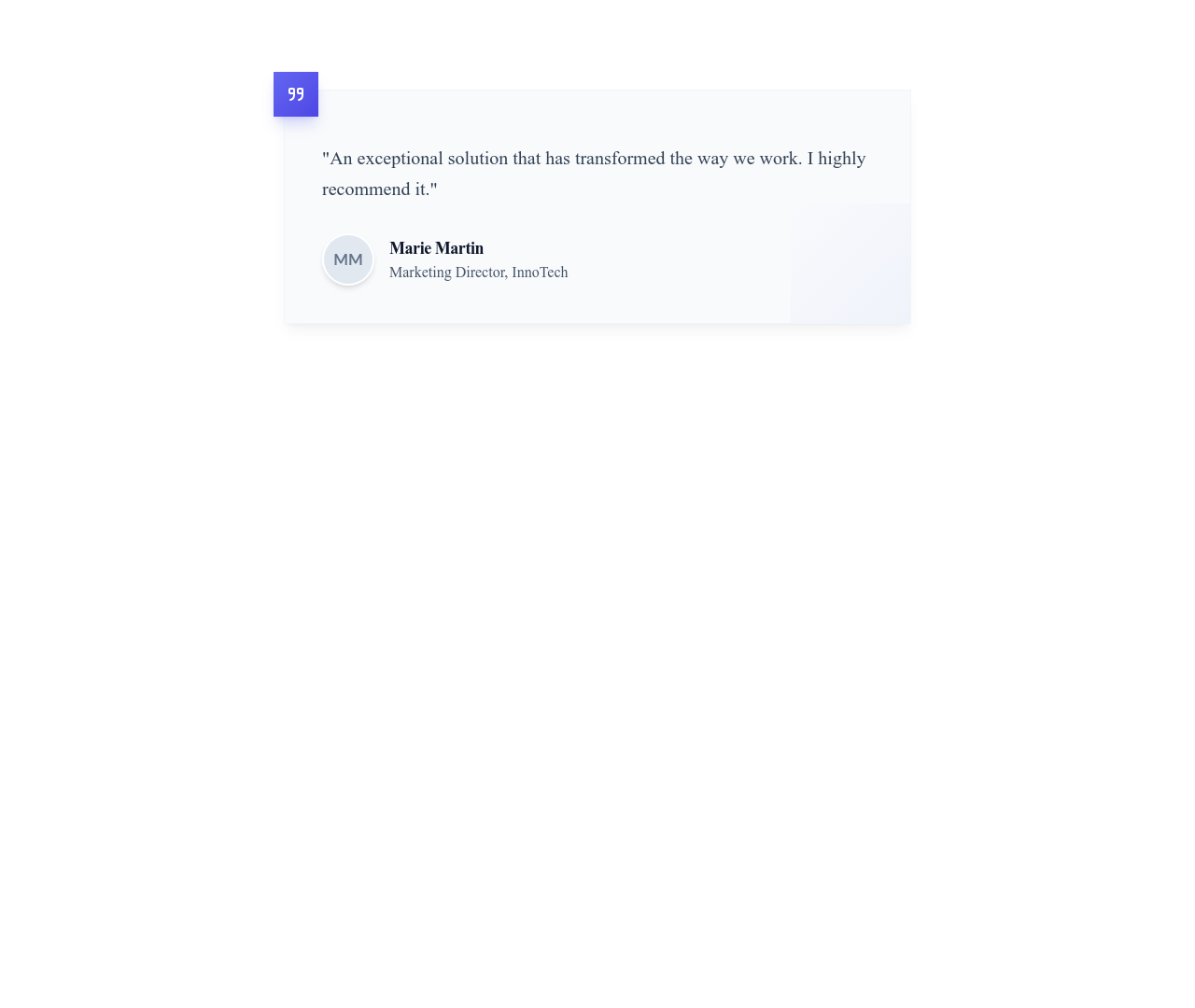 Screenshot of Testimonial Card Simple template