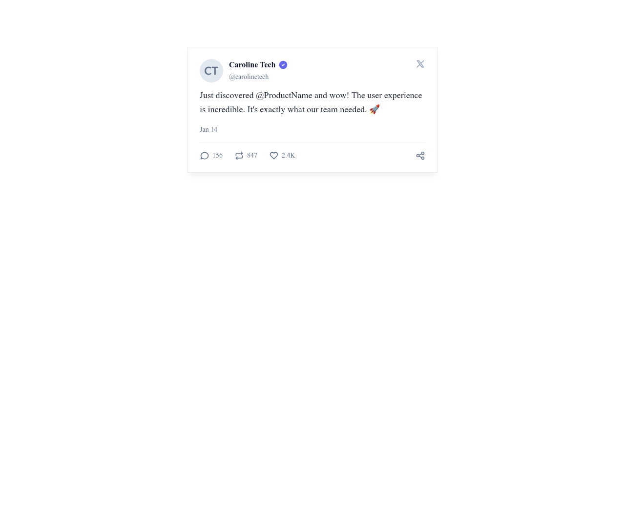 Screenshot of Testimonial Card Social template