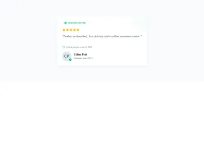 Screenshot of Testimonial Card Verified template