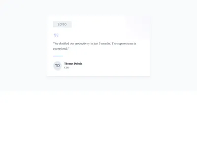 Screenshot of Testimonial Card with Logo template