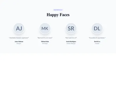 Screenshot of Testimonials Grid Avatars template