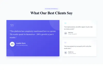 Screenshot of Testimonials Grid Featured template