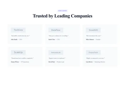 Screenshot of Testimonials Grid Logos template
