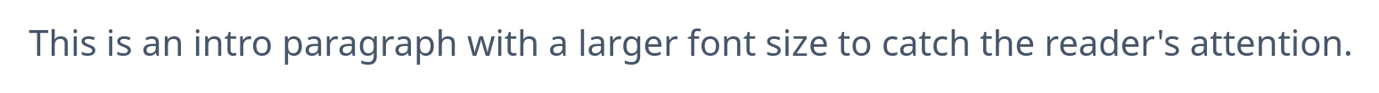 Screenshot of Text Lead template