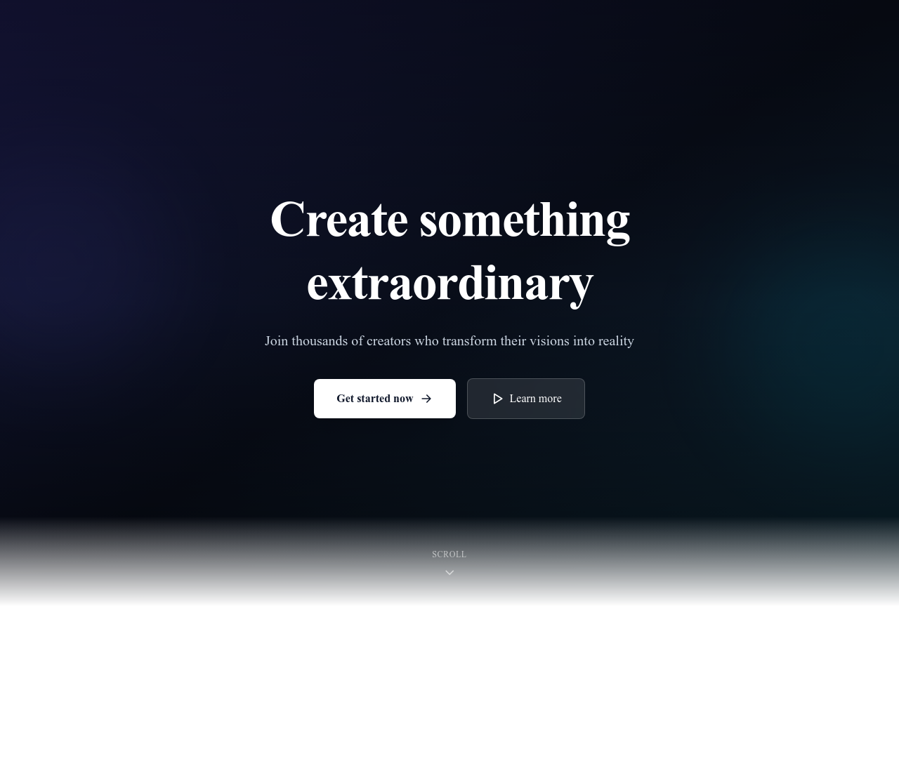 Screenshot of Video Background Section template