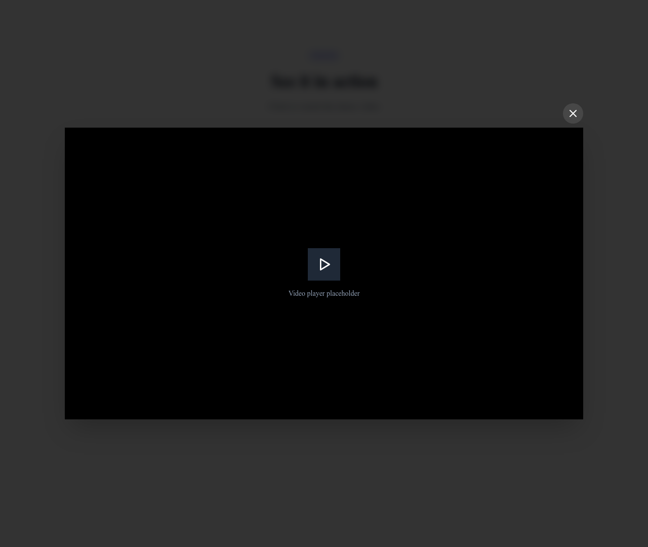 Screenshot of Video Modal template