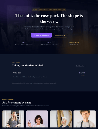 Hair salon module, night design