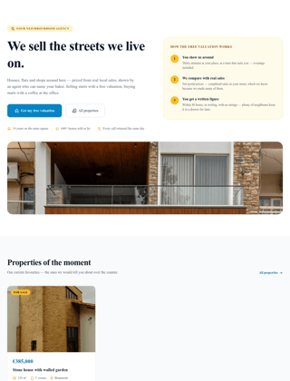Real estate module, editorial design