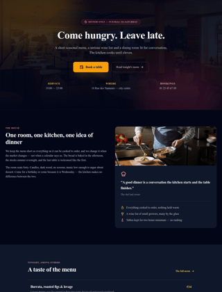 Restaurant module, night design