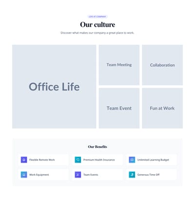 Screenshot of About Company Culture template