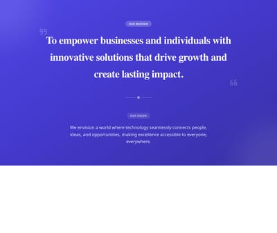 Screenshot of About Company Mission template