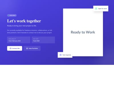 Screenshot of About Personal CTA template