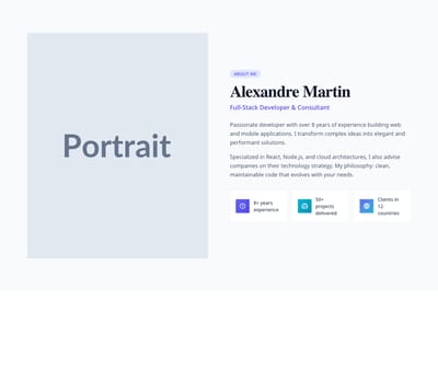 Screenshot of About Personal Split template