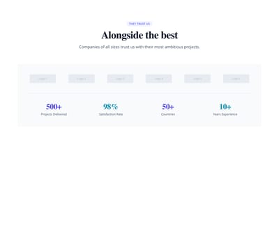 Screenshot of About Section Clients template