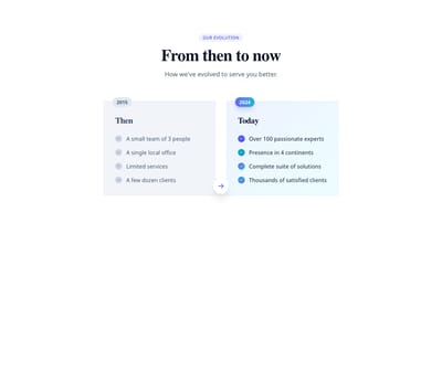 Screenshot of About Section Comparison template