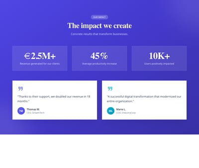 Screenshot of About Section Impact template