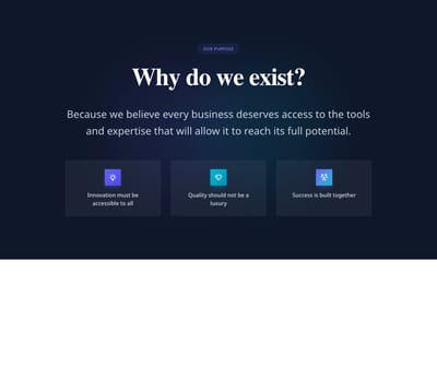 Screenshot of About Section Why template