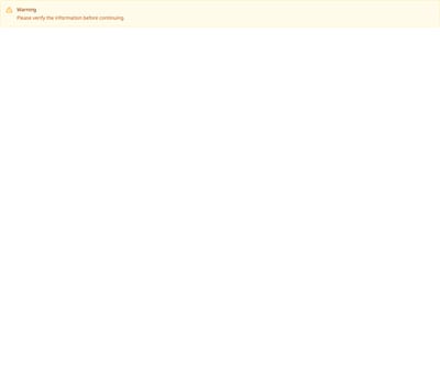 Screenshot of Alert Warning template