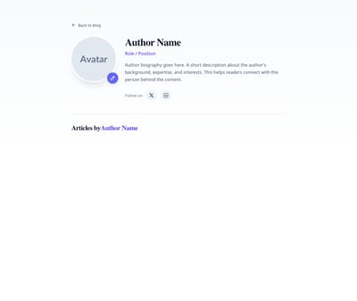 Screenshot of Blog Author Profile template