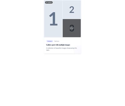 Screenshot of Blog Card Gallery template