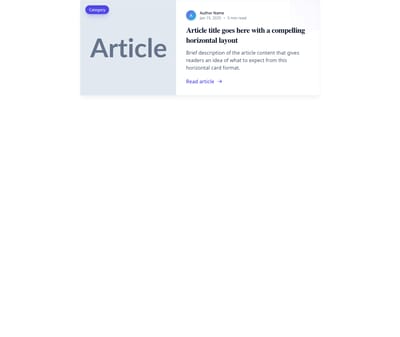 Screenshot of Blog Card Horizontal template