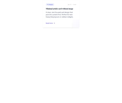 Screenshot of Blog Card Minimal template