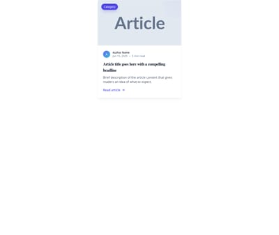Screenshot of Blog Card Standard template