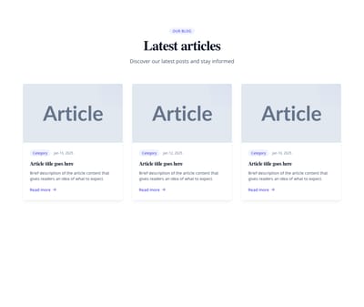 Screenshot of Blog List Cards 3 Columns template
