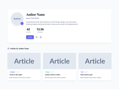 Screenshot of Blog Section Author template
