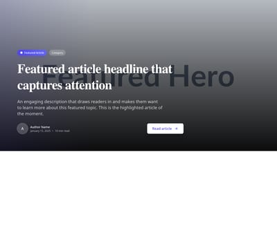 Screenshot of Blog Section Featured template