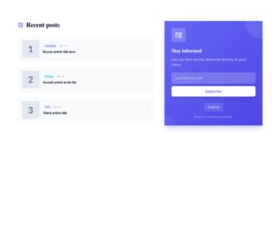 Screenshot of Blog Section Newsletter template